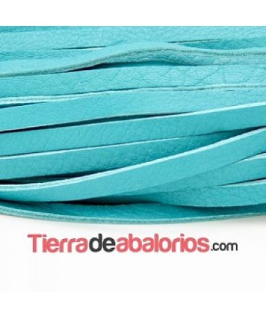 Cuero Plano Piel Dream 5x2mm, Verde Turquesa