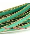 Tira de Serraje Afelpado 10mm Verde Menta con Cadena Dorada