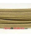 Tira de Serraje Afelpado 10mm Camel con Cadena Dorada (mt)