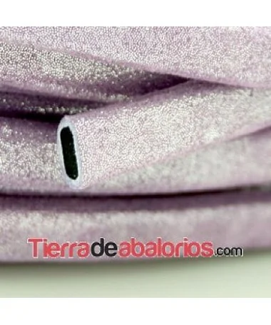 Cordón Forrado Regaliz 10x6mm Violeta Purpurina
