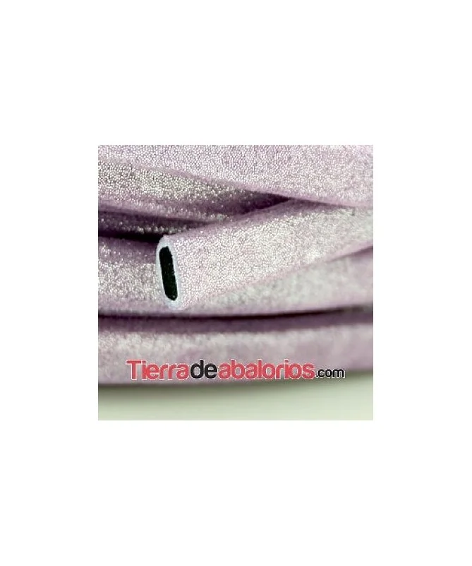 Cordón Forrado Regaliz 10x6mm Violeta Purpurina