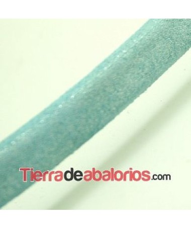 Cordón Forrado Regaliz 10x6mm Verde Pastel Purpurina (20cm)
