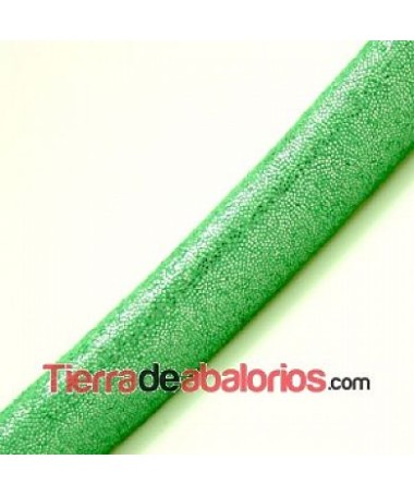 Cordón Forrado Regaliz 10x6mm Verde Menta Purpurina (20cm)