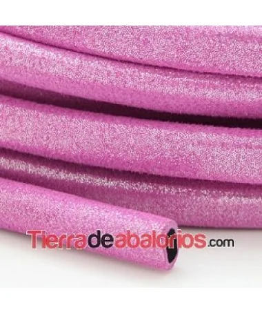 Cordón Forrado Regaliz 10x6mm Lila Purpurina