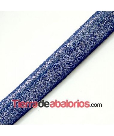 Cordón Forrado Regaliz 10x6mm Azul Jean Purpurina (20cm)