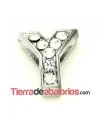 Entrepieza Letra Y con Strass 10x8mm, Agujero 8x3mm