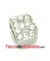 Entrepieza Letra B con Strass 10x8mm, Agujero 8x3mm