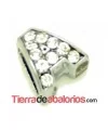 Entrepieza Letra A con Strass 10x8mm, Agujero 8x3mm