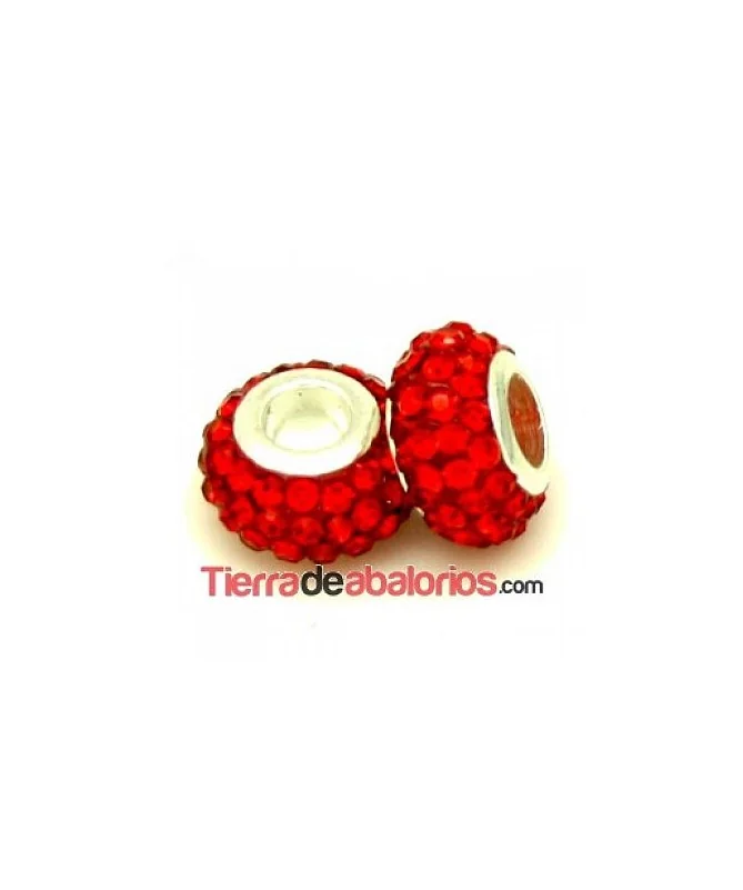 Bola Rondel con Casquilla 12x8mm Agujero 4mm Rojo