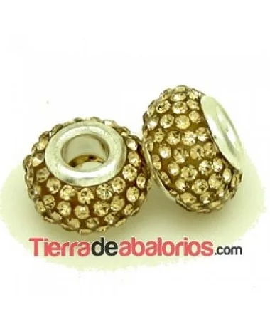 Bola Rondel con Casquilla 12x8mm Agujero 4mm Golden Shadow