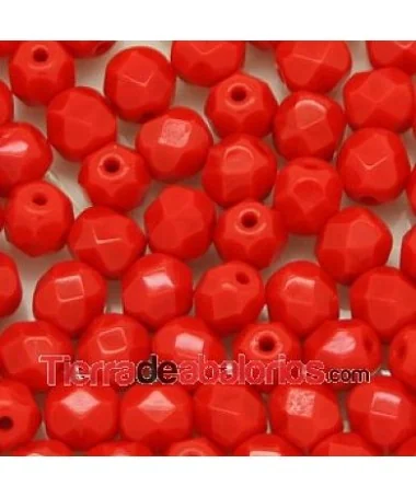 Facetada 6mm Rojo Mate Facetada 6mm Rojo Mate