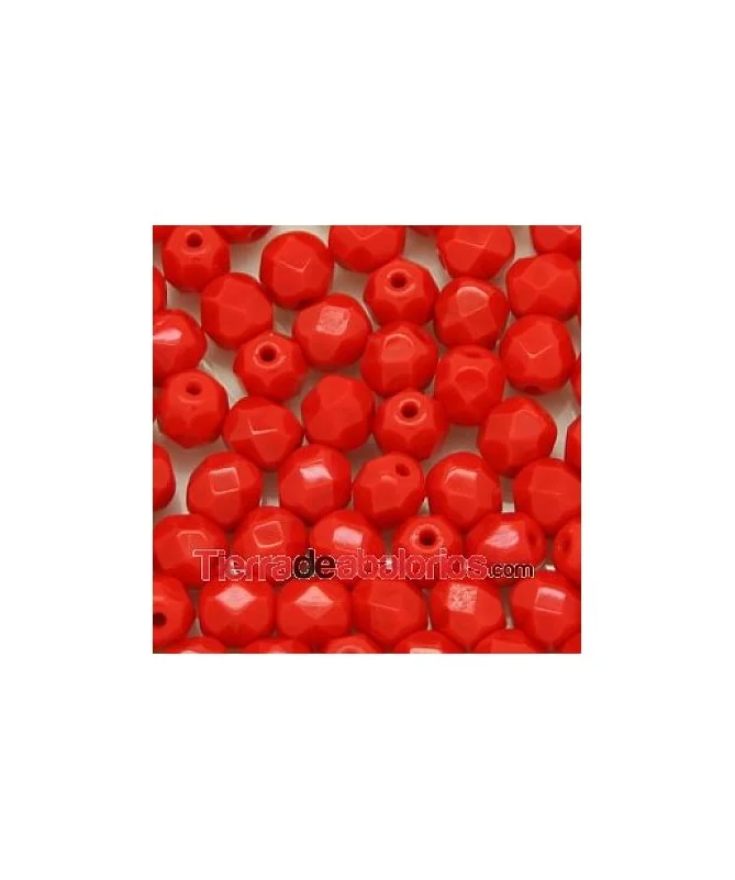 Facetada 6mm Rojo Mate
