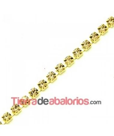 Cadena Dorada con Swarovski SS20 Light Colorado Topaz