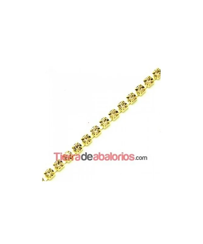 Cadena Dorada con Swarovski SS20 Light Colorado Topaz