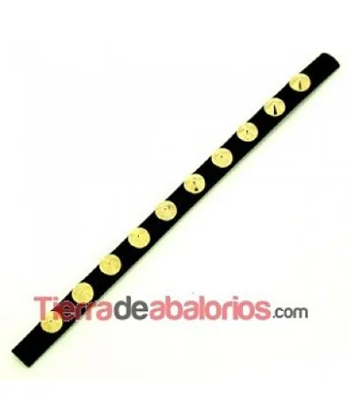 Tira de Cuero Media Caña Camel con Remaches Cónicos Dorados