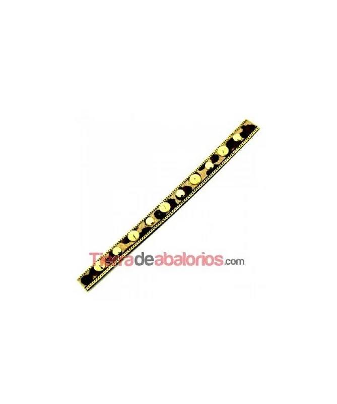 Tira de Potro 15mm Leopardo, Cadena y Remache Cónico Dorado