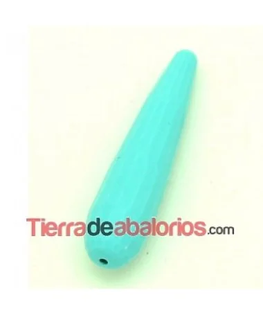 Turquesa Gota Facetada de 40x10mm Agujero 1mm