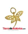 Colgante Libelula 19x25mm, Plata Baño de Oro