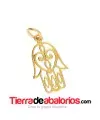 Colgante Mano de Fátima 22x13mm, Plata de Ley Baño de Oro