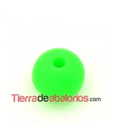 Bola de Caucho 10mm Agujero 2mm Verde Fluorescente