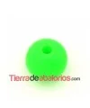 Bola de Caucho 10mm Agujero 2mm Verde Fluorescente