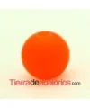 Bola de Caucho 10mm Agujero 2mm Naranja Fluorescente