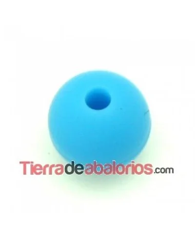 Bola de Caucho 10mm Agujero 2mm Aguamarina Fluorescente