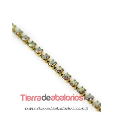 Cadena Dorada con Swarovski Cristal AB SS12 Cadena Dorada con Swarovski Cristal AB SS12