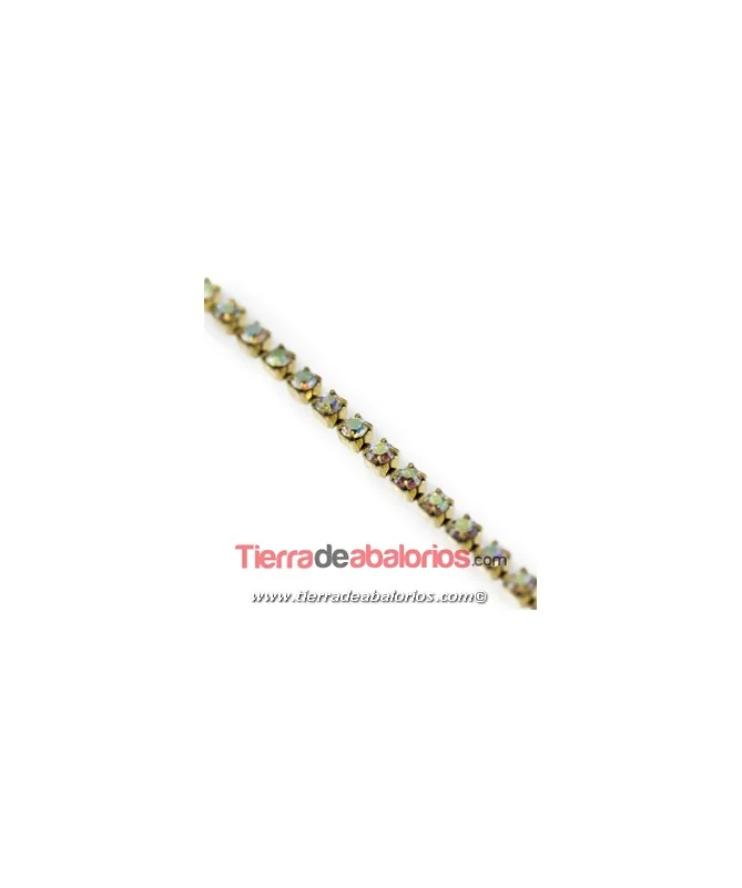 Cadena Dorada con Swarovski Cristal AB SS12 Cadena Dorada con Swarovski Cristal AB SS12