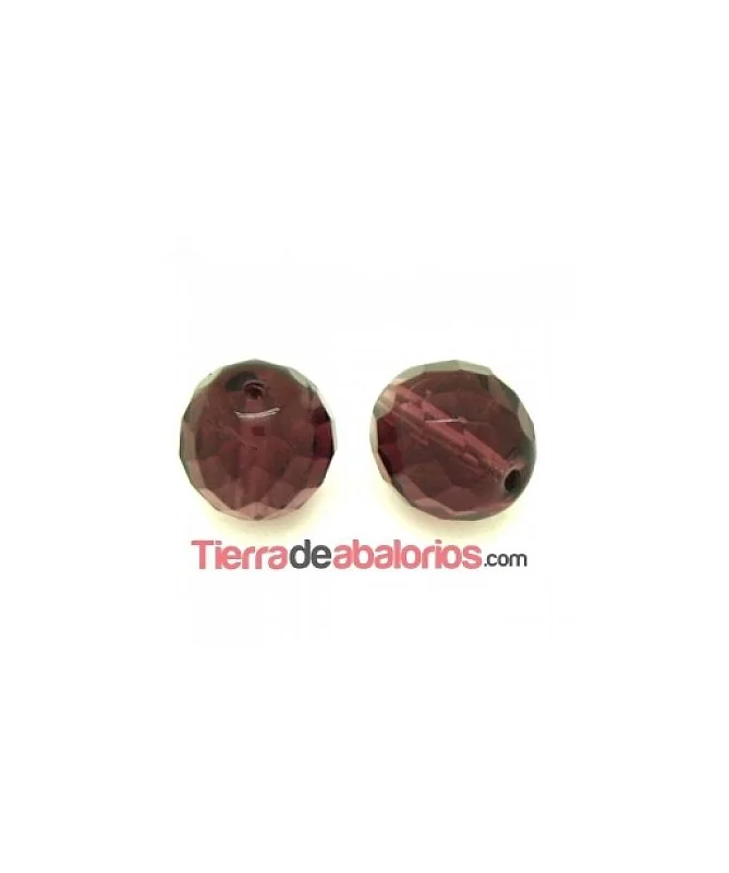Facetada 10mm Agujero 1mm, Amatista