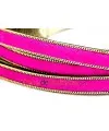 Tira de Piel de Potro 15mm Fucsia con Cadena Dorada (20cm)