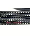 Cuero Plano Crispalino 5mm, Negra con Remaches (20cm)