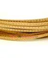 Cuero Plano 5mm, Natural con Remaches Dorados (metro)