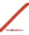 Cordon Algodón Trenza India 8x2mm, Rojo y Amarillo