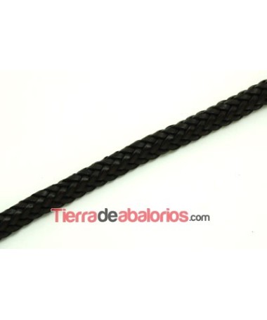 Cuero Trenzado Media Caña 10x5mm Marrón (20cm)