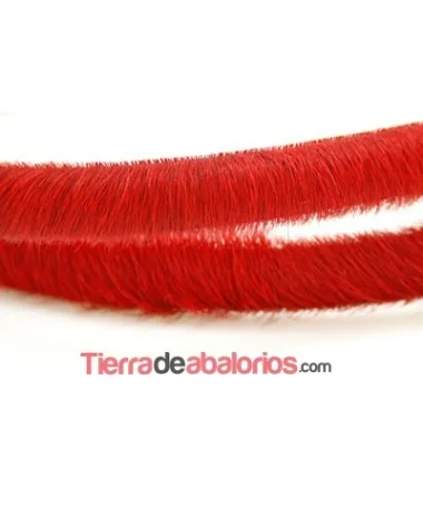 Tira de Media Caña 10x5mm Piel de Potro Roja