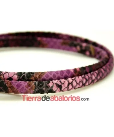 Tira de Media Caña 10x5mm Imitación Cobra Morada (metro)