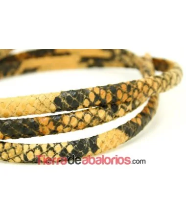 Tira de Media Caña 10x5mm Imitación Cobra Ambar (metro)