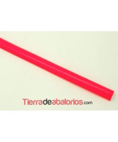 Tira de Media Caña Vinilo 10x5mm Rosa Fluo