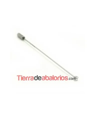 Agujon Alfiler 93mm Tope con Strass, Plateado Agujon Alfiler 93mm Tope con Strass, Plateado