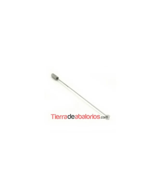 Agujon Alfiler 93mm Tope con Strass, Plateado