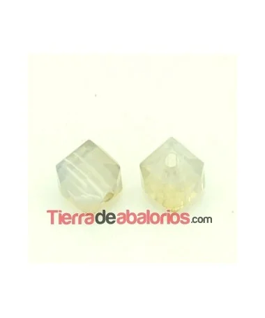 Cubo 6mm Agujero 1,8mm, White Opal Gold