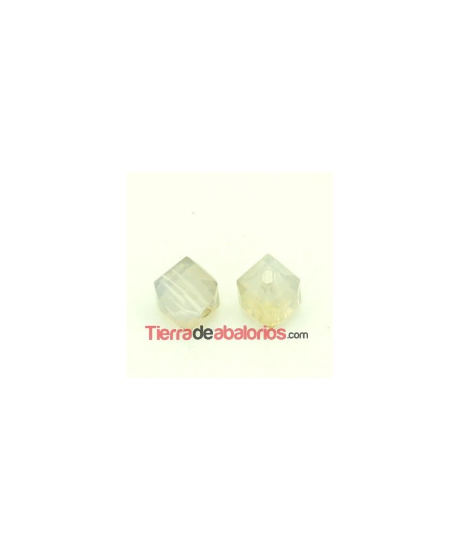 Cubo 6mm Agujero 1,8mm, White Opal Gold