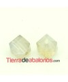 Cubo 6mm Agujero 1,8mm, White Opal Gold