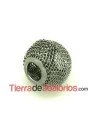 Bola Rondel Tejido Metálico 14x11mm Agujero 5mm