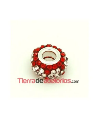 Rondel 14x10mm Agujero 5mm con Swarovski Cristal/Lt. Siam Rondel 14x10mm Agujero 5mm con Swarovski Cristal/Lt. Siam