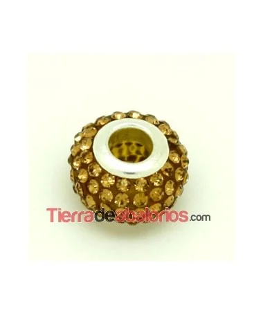 Rondel 14x10mm Agujero 5mm con Swarovski Lt. Colorado Topaz