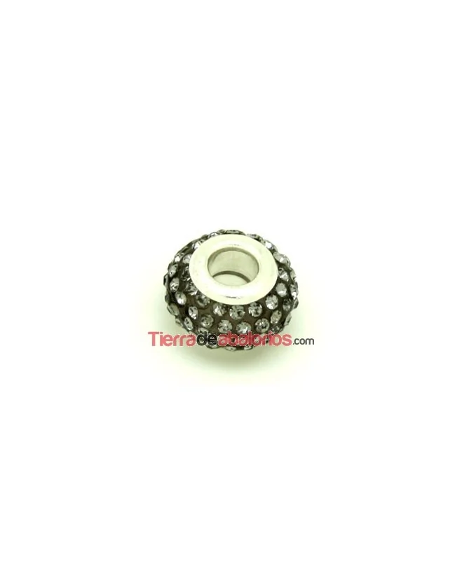 Rondel 14x10mm Agujero 5mm con Swarovski Black Diamond