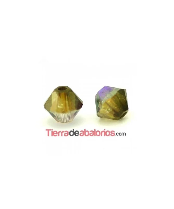 Tupi Swarovski 4mm, Smoked Topaz AB Chrome