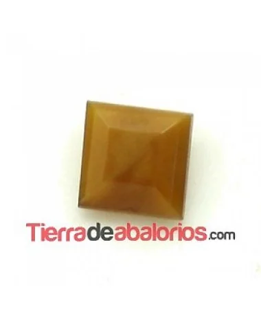 Cabujón Cristal Facetado 8x8mm Marrón